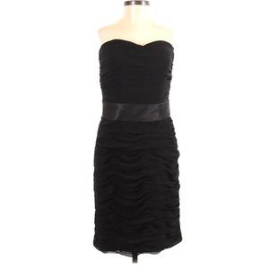 Bill Levkoff 6 black strapless ruched sweetheart neck formal‎ cocktail dress